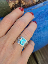 Load image into Gallery viewer, Signature Ring - Large Rectangular Blue Skye Ring