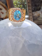 Load image into Gallery viewer, Signature Ring - Large Oval Blue Topaz