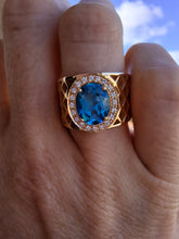 Load image into Gallery viewer, Signature Ring - Large Oval Blue Topaz