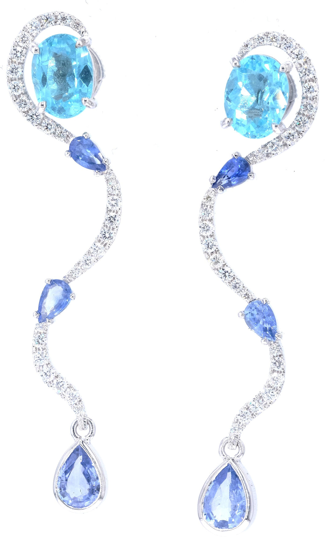 Water on a rope - long earrings
