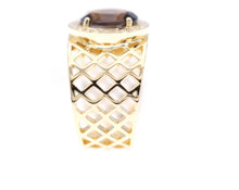 Load image into Gallery viewer, Signature Ring - Golden Basket - Large Oval Brown Smokey Quartz Ring