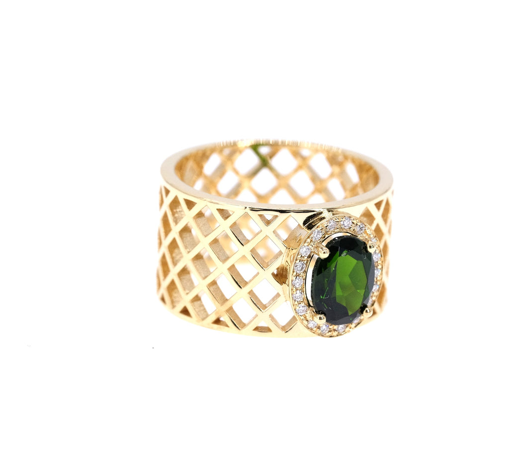 Signature RIng - Small Green Chrome Ring