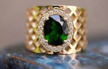 Load image into Gallery viewer, Signature Ring - LARGE Green Chrome Diopside