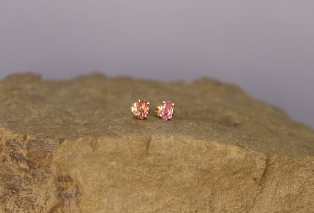 Pink Flowers Studs