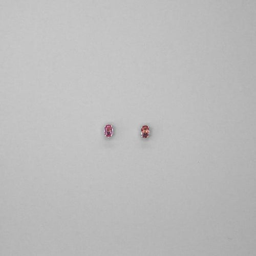 Pink Flowers Studds (Oval) Earrings
