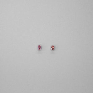 Pink Flowers Studds (Oval) Earrings
