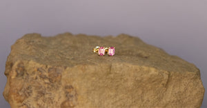 Pink Flowers Studs