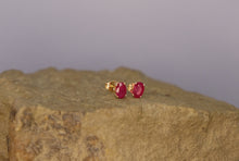 Load image into Gallery viewer, Red Rose Studs