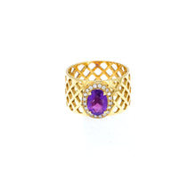 Load image into Gallery viewer, Signature Ring - Golden Basket - Small Oval Lavender Ring