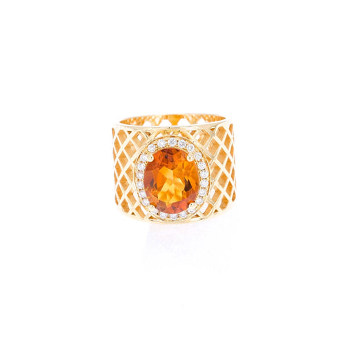 Signature Ring - Golden Basket - Large Oval Yellow Sun Ring