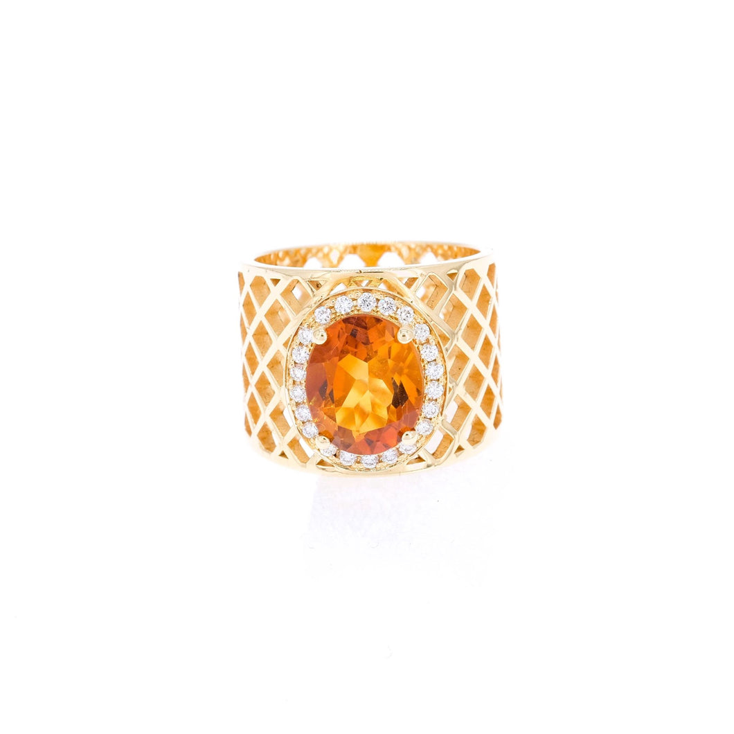 Signature Ring - Golden Basket - Large Oval Yellow Sun Ring