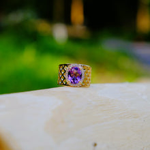 Load image into Gallery viewer, Signature Ring - Golden Basket - Small Oval Lavender Ring
