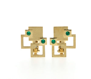 18Kt Yellow Gold & green emeralds 