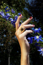 Load image into Gallery viewer, Signature Ring - Golden Basket - Large Oval Brown Smokey Quartz Ring