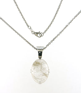 Pendant + chain 18Kt white gold