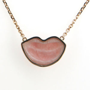 Back view of lips necklaces