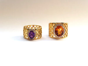 Signature Ring - Golden Basket - Large Oval Yellow Sun Ring